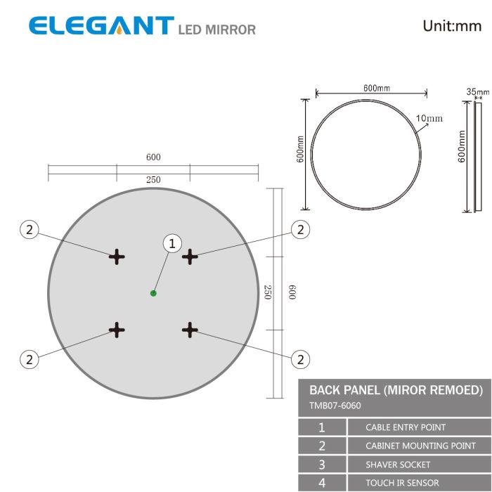 SHUAFA 32 Inch Round LED Bathroom Mirror With Lights - Backlit, 3 Color Temps, Anti-Fog, Shatter-Proof, Dimmable - View #11