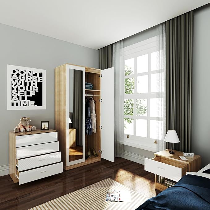 3 Piece Mirror Wardrobe Bedroom Furniture Set Bedroom Furniture Sets Elegant Showers