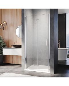 Frameless bifold shower door, shower scree