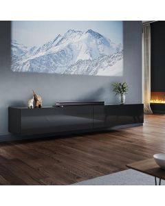 ELEGANT Sideboard & TV Stand with Hinge LED Sensor Light 200cm Black