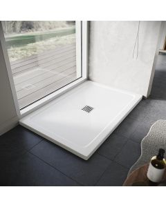 ELEGANT 1000 x 800 mm SMC Rectangle Shower Tray with Waste Trap
