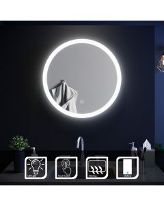 ELEGANT 600x600mm Anti-Fog Touch LED Bathroom Mirror With Demister