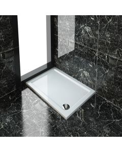 ELEGANT 1000x700mm Ultra-Slim Stone Resin Rectangle Shower Tray + 90mm Waste