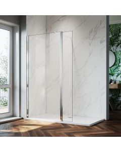 Elegant 700mm 8mm Easy Clean Nano Glass Shower Panel + 300mm Flipper/Return Panel
