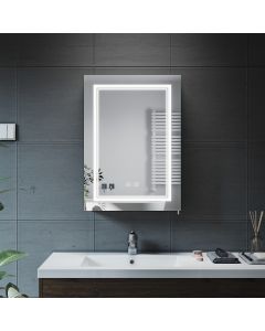 ELEGANT 500 x 700mm Wall Mounted Bathroom Cabinets with Shaver Socket Touch Swith Dimmable Defogger