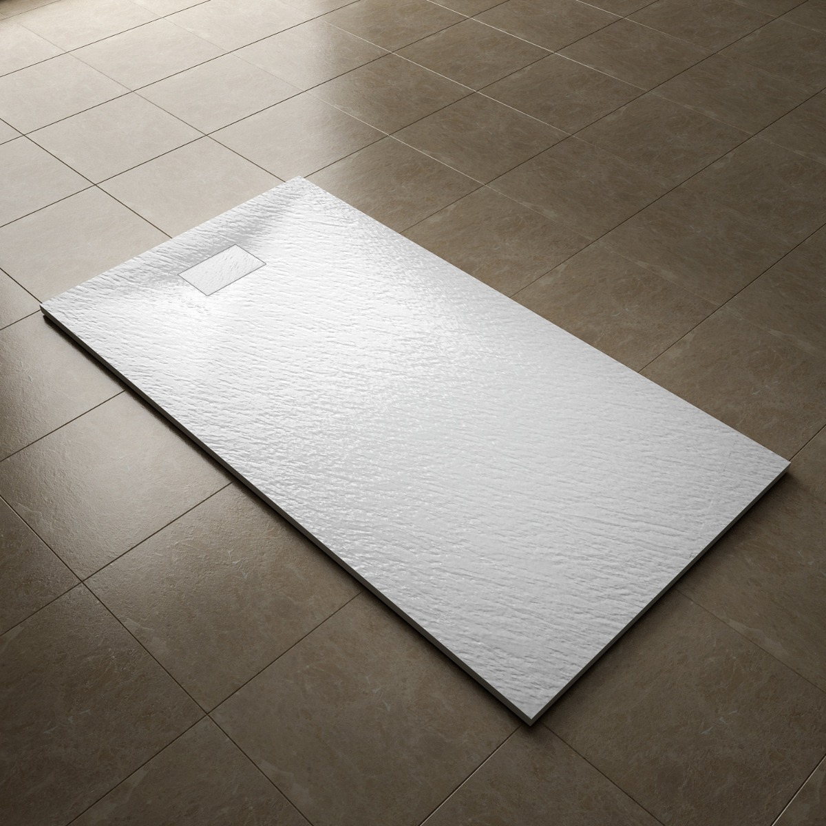 ELEGANT 1700x900mm Stone Grate Slate Effect Anti-Slip Rectangular Shower Tray + 90mm Waste-image-SGT1790+GW90