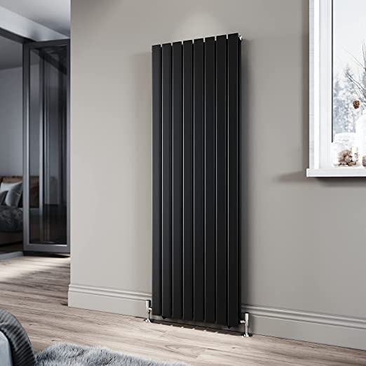 ELEGANT 1600 x 544mm Black Vertical Radiator Tall Upright Double Flat Panel Radiator