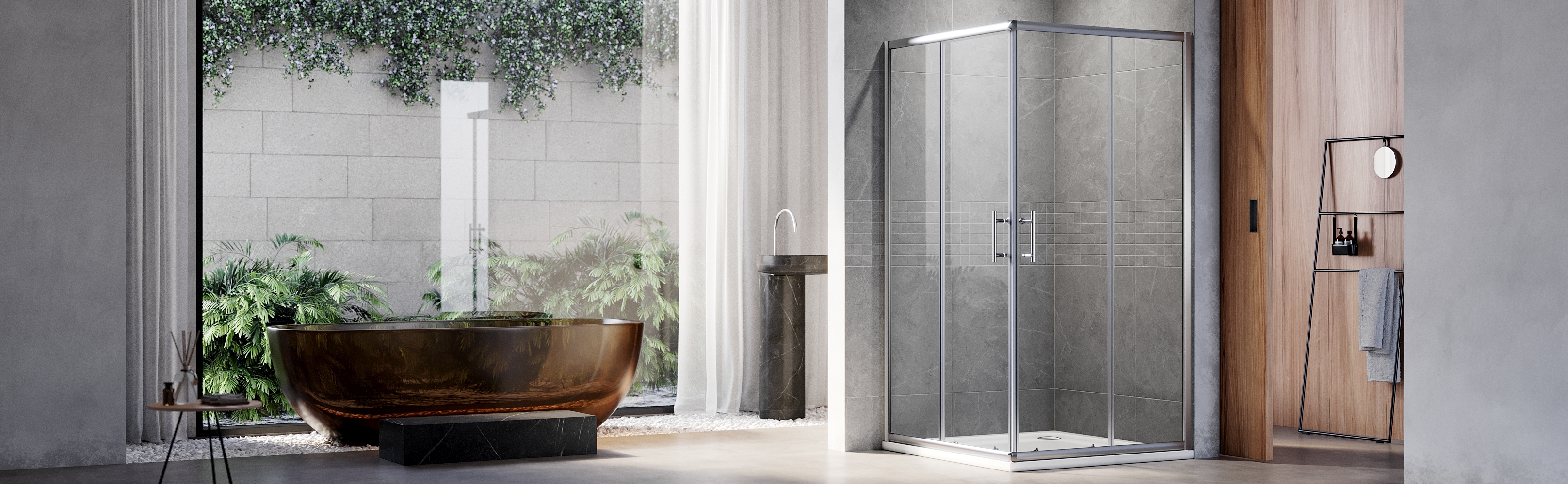 Clear Glass Sliding Shower Doors