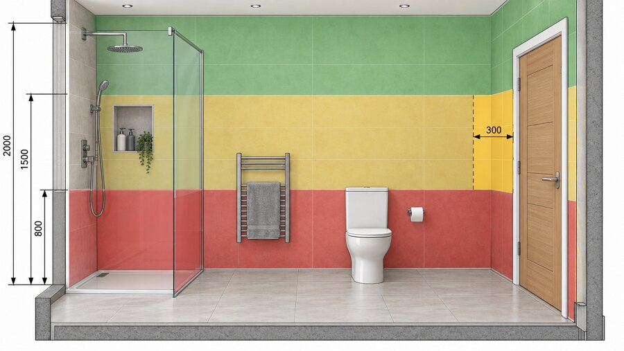 Approved Document K critical glazing zones shower screen UK safety glass
