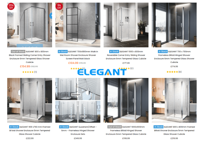 elegant shower enclosure for bathroom in UK