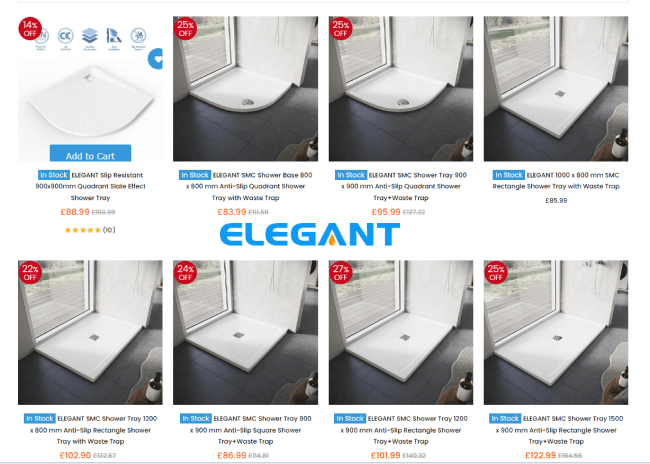 elegant shower trays collection page