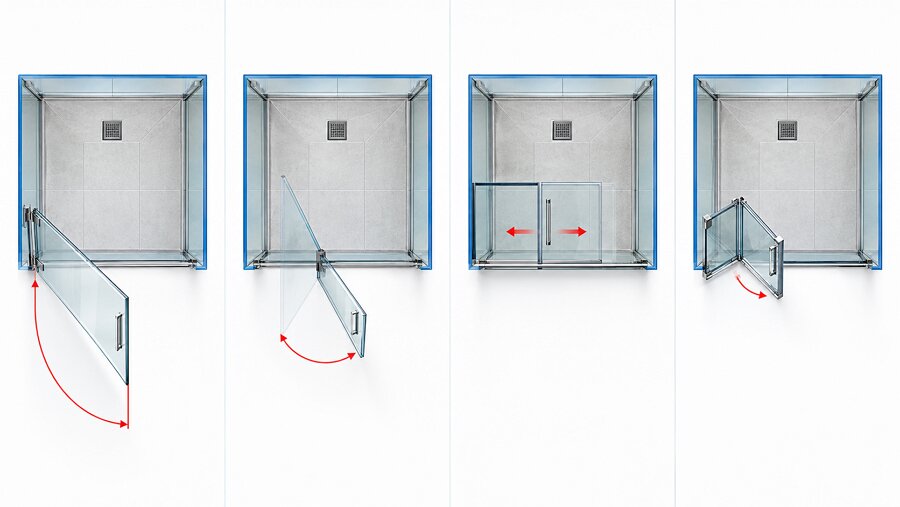 shower door types swing clearance comparison hinged pivot sliding bifold