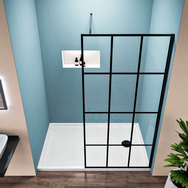 Elegant Shower black framed wet room shower enclosure