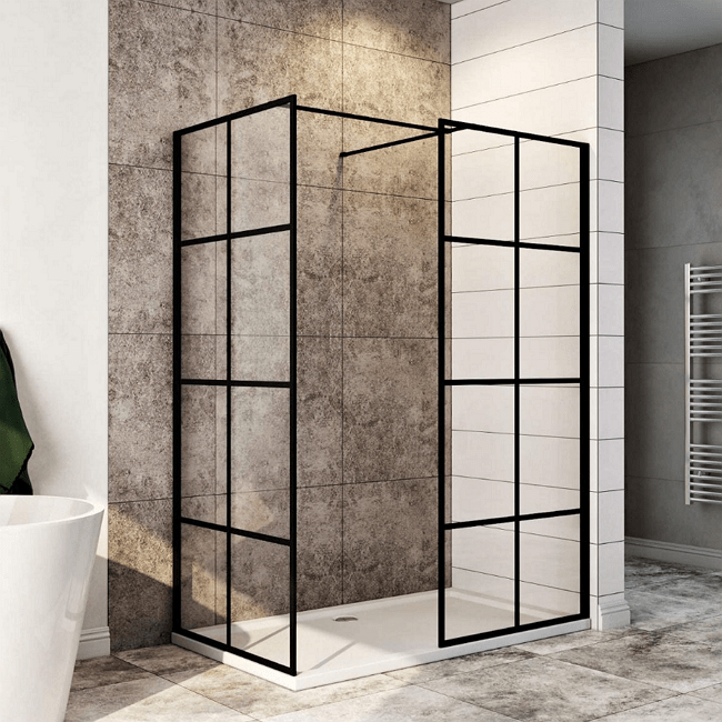 ELEGANT 1200X700x1850mm Walk in Wet Room Shower Enclosure 