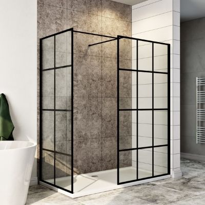 Black Grid Walk-In Shower Enclosures